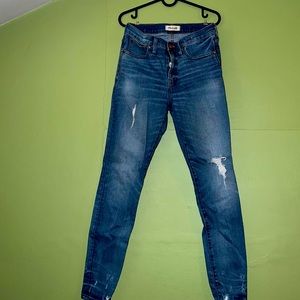 Madewell Ripped High Rise Skinny Jeans 28